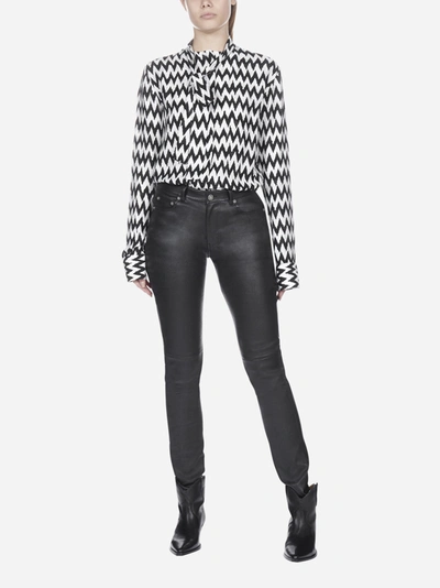 Shop Saint Laurent Leather Trousers