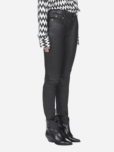 Shop Saint Laurent Leather Trousers