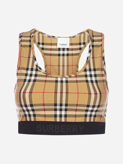Shop Burberry Top Dalby Con Stampa Vintage Check