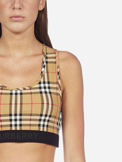 Shop Burberry Top Dalby Con Stampa Vintage Check