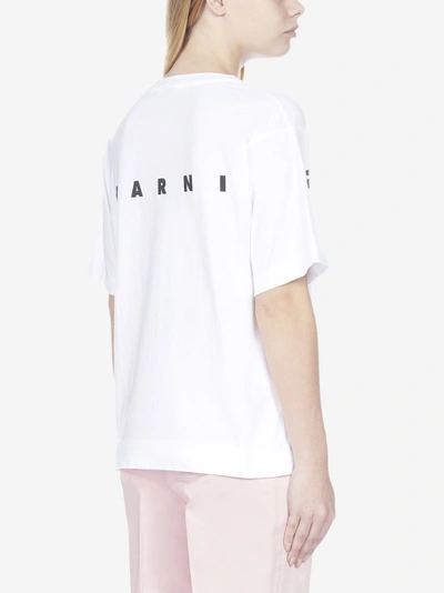 Shop Marni T-shirt In Cotone Con Stampa E Logo