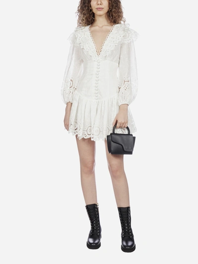 Shop Zimmermann Bellitude Scallop Linen Mini Dress