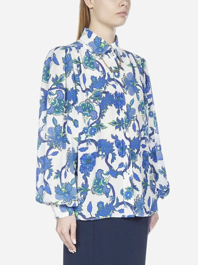 Shop Givenchy Chain-detail Floral Print Silk Shirt