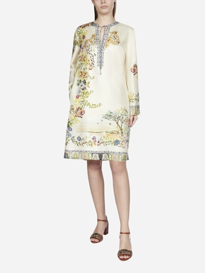 Shop Etro Multicolor Print Silk Dress