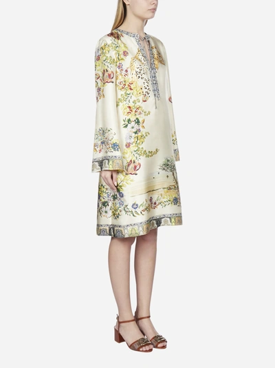 Shop Etro Multicolor Print Silk Dress