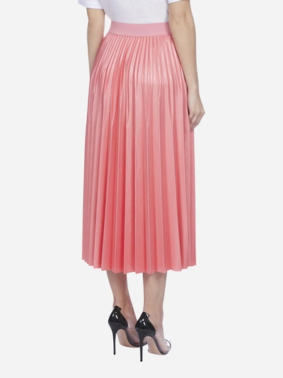 Shop Givenchy Logo Pleated Midi Skirt