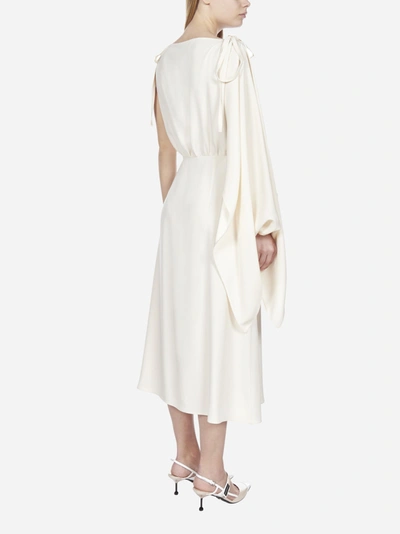 Shop Prada Asymmetrical Crepe Midi Dress
