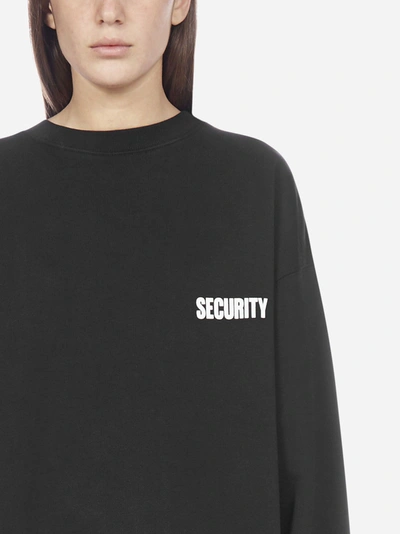 Shop Vetements Security Oversized Cotton Sweatshirt