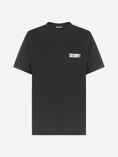 Shop Vetements T-shirt Security Oversize In Cotone