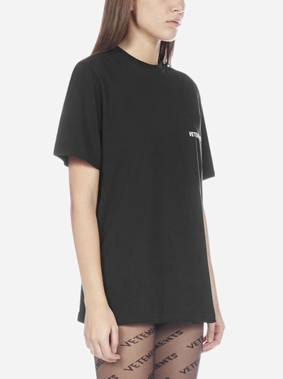 Shop Vetements Logo Front Back Oversized Cotton T-shirt