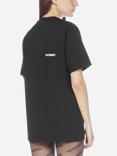 Shop Vetements Logo Front Back Oversized Cotton T-shirt