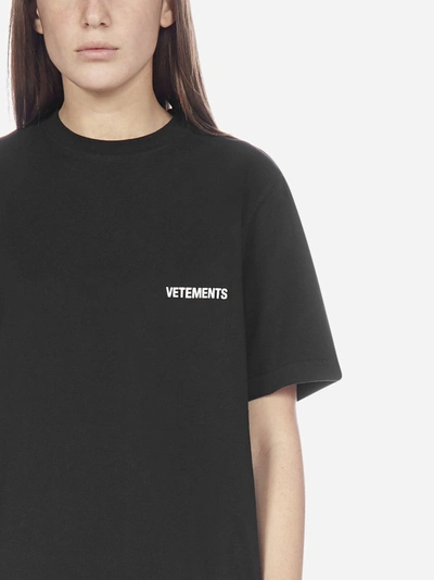 Shop Vetements Logo Front Back Oversized Cotton T-shirt