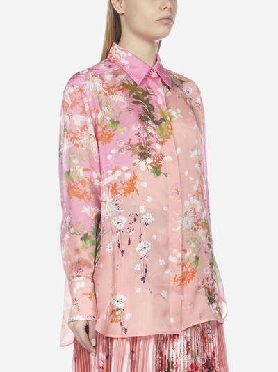 Shop Givenchy Floral Print Silk Shirt