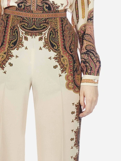 Shop Etro Paisley-print Silk Palazzo Trousers