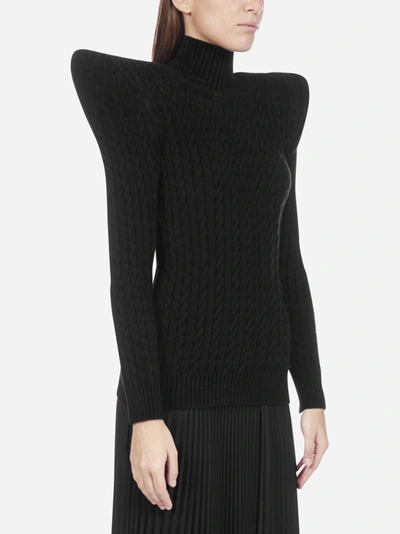 Shop Balenciaga Oversized Sharp Shoulders Viscose-blend Turtleneck