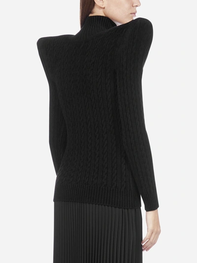 Shop Balenciaga Oversized Sharp Shoulders Viscose-blend Turtleneck