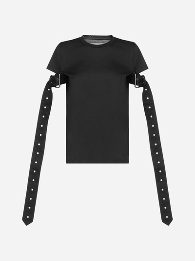 Shop Marques' Almeida Belt-sleeves Cotton T-shirt