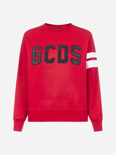Gcds Felpa In Cotone Con Logo In Red | ModeSens
