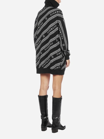 Shop Givenchy Logo-motif Wool Zip Long Cardigan
