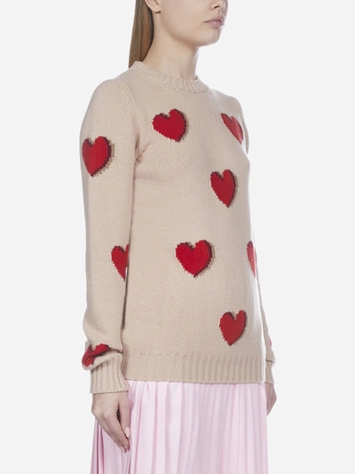 Shop Prada Heart-motif Wool And Cashmere Sweater