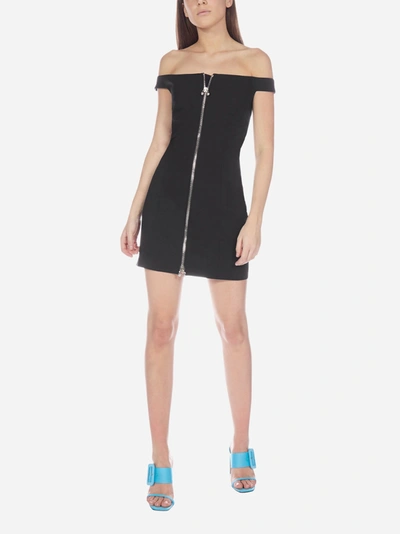 Shop Dsquared2 Piercing-zip Stretch Wool Mini Dress