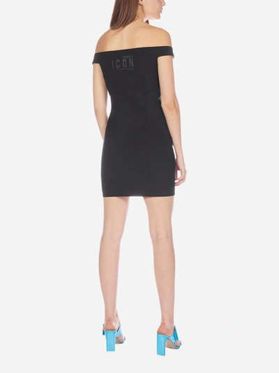 Shop Dsquared2 Piercing-zip Stretch Wool Mini Dress