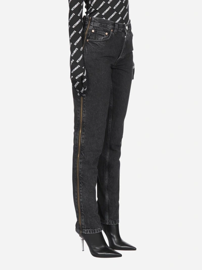 Vetements Stripper Side Zip Jeans In Black | ModeSens