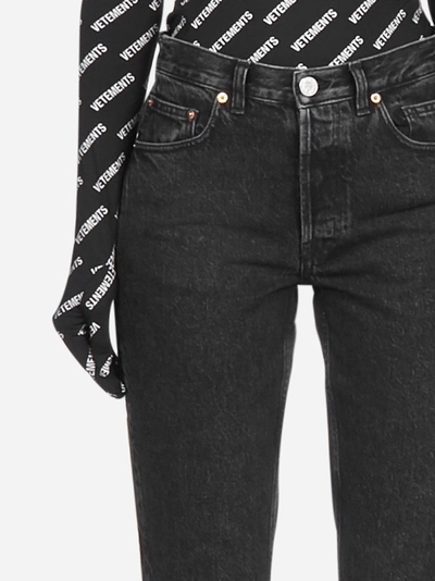 Shop Vetements Jeans Con Zip Laterali