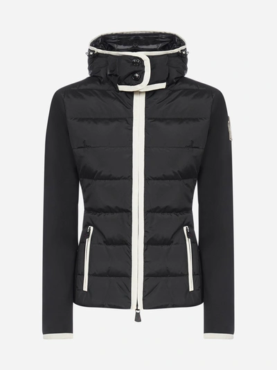 Shop Moncler Hooded  Zip Quilted Cardigan