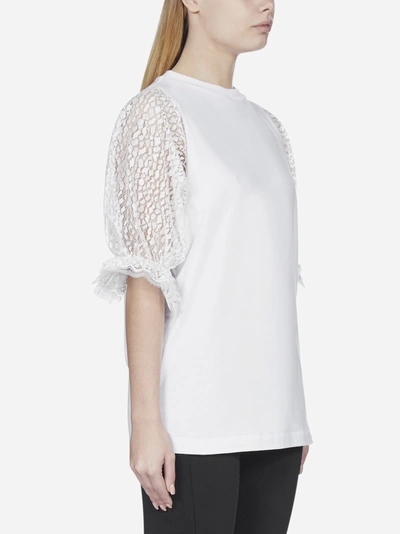 Shop Givenchy T-shirt In Cotone Con Maniche In Pizzo