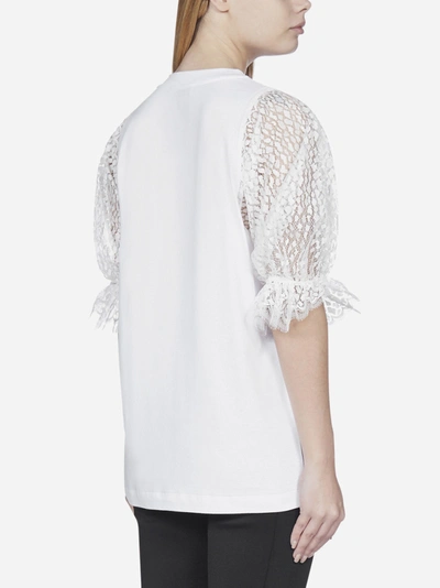Shop Givenchy T-shirt In Cotone Con Maniche In Pizzo