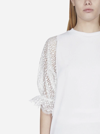 Shop Givenchy T-shirt In Cotone Con Maniche In Pizzo