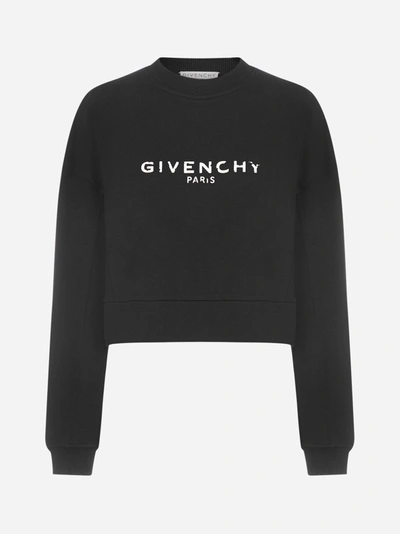 Shop Givenchy Felpa Cropped In Cotone Con Logo