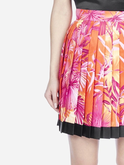 Shop Versace Jungle Print Pleated Miniskirt