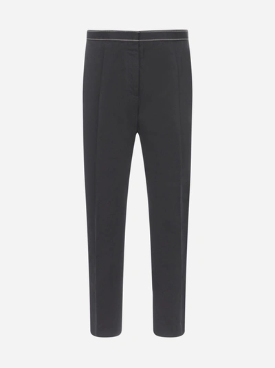 Shop Marni Cotton And Linen Drill Cropped Trousers