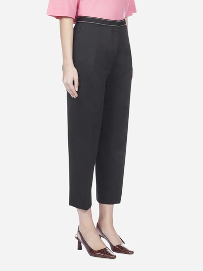 Shop Marni Cotton And Linen Drill Cropped Trousers