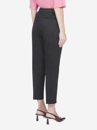 Shop Marni Cotton And Linen Drill Cropped Trousers