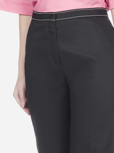 Shop Marni Cotton And Linen Drill Cropped Trousers