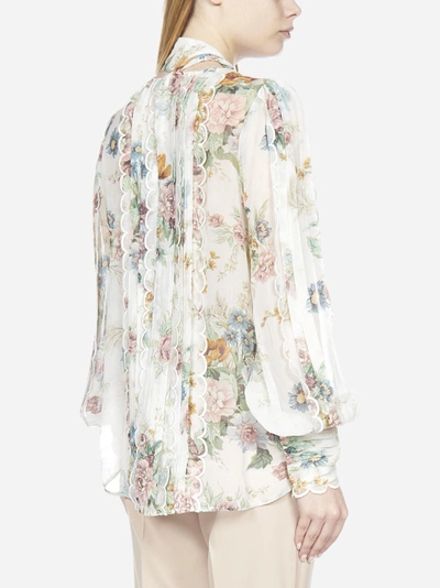 Shop Zimmermann Daphne Floral Print Silk Shirt