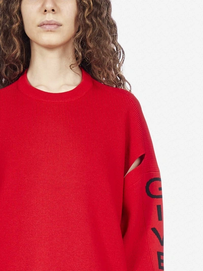 Shop Givenchy Pull In Lana Con Logo E Cut-out Alle Maniche