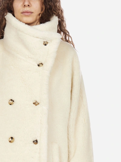 Shop Max Mara Teddy Bear Fur-effect Short Coat In White