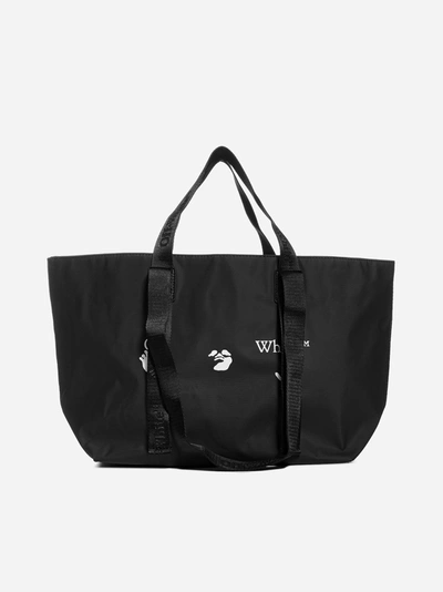 Shop Off-white Logo Pvc Tote Bag