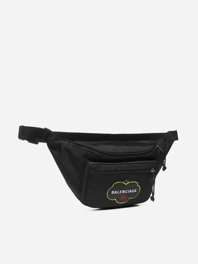 Shop Balenciaga Marsupio Explorer In Nylon Con Logo In Black