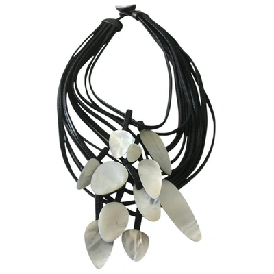 Pre-owned Monies Beige Leather Necklace