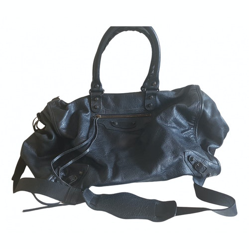 Pre-owned Balenciaga Weekender Leather Crossbody Bag Black ModeSens