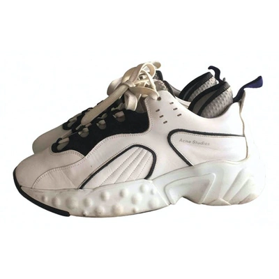 Pre-owned Acne Studios Rockaway Leather Trainers In White