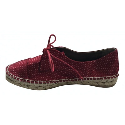 Pre-owned Tabitha Simmons Cloth Flats In Red