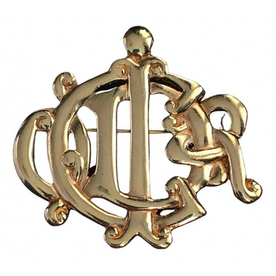 Pre-owned Dior Monogramme Gold Metal Pins & Brooches