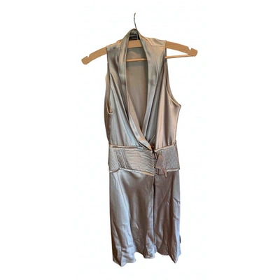 Pre-owned Amanda Wakeley Silk Mid-length Dress In Silver