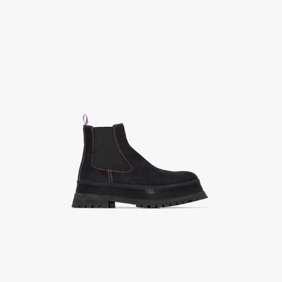 Shop Burberry Jeffery Leather Chelsea Boots In Black